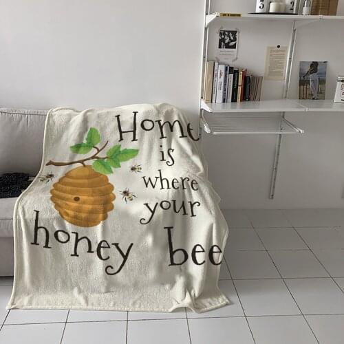 Bee Hive Farm Throw Blanket for Sofa Warm Blanket on Bed Home Bedspread Travel Fleece Blanket