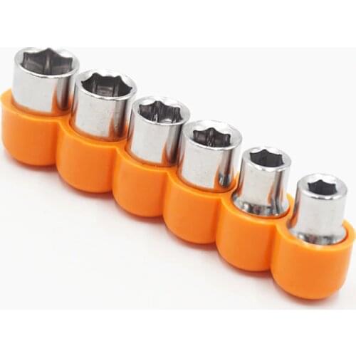 6pcs 1/4" 6.35mm Hex Wrench Socket Set Adapter Metric 5-13mm Sleeve Conversion Auto Repair Tool Nut Driver