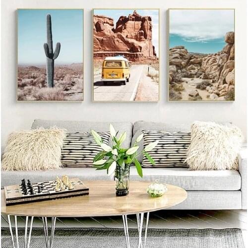 Desert Cactus Canvas Poster Nordic Stijl Landschap Natuur Joshua Tree Wall Art Print Schilderij Decoratieve Picture Home Decor