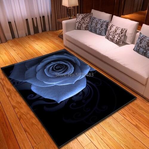 Romantic Valentines Day Decor Rug Carpet Soft Anti-slip Home Bedside Balcony Corridor Area Rug 3D Rose Carpet for Living Room
