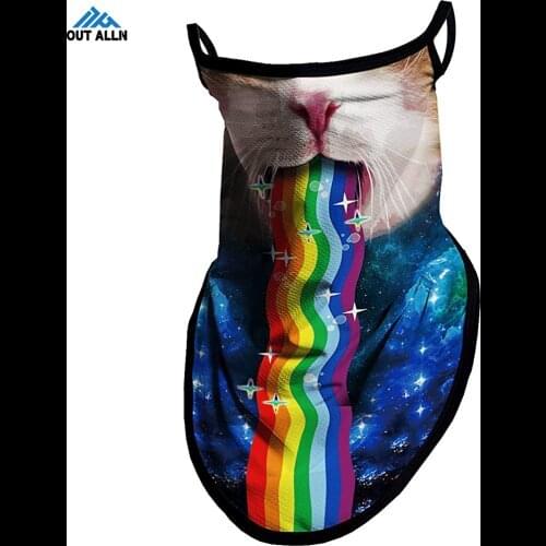 Neck Buff Tube Scarf With Ear Loops Windproof Face Mask Skimask Halloween Balaclava Animal Venom Bandana Cycling Hiking Gaiters