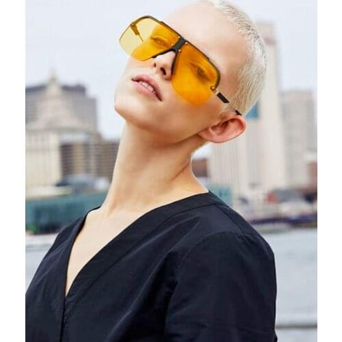 Fashion Rectangle Sunglasses Women 2020 Luxury Brand One Piece Goggle Sunglasses Man Vintage Small Square Sun Glasses NX