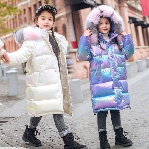 Warm 80% White duck down Jacket for Girl Winter clothes childrens Thicken Outerwear clothing parka faux fur coat snowsuit 5-16Y