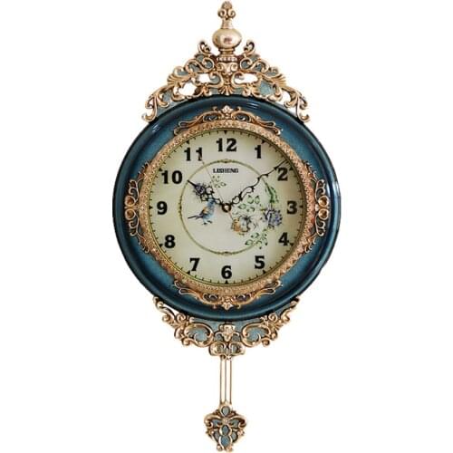 Silent Luxury Wall Clock Vintage Nordic Digital European Antique Wall Clock Pendulum Classic Bedroom Wandklok Home Decor AD50WC