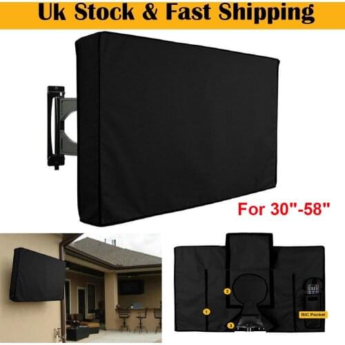 Outdoor TV Screen Dustproof Waterproof Cover Set Cover Oxford Black Television CaseTV Cover 30 To 58 Inch For Household Supplies