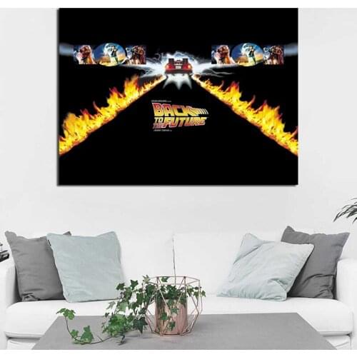 Back Future Car Fire Canvas Posters Prints Wall Art Painting Decorative Picture Modern Living Room Home Decoration Accessories