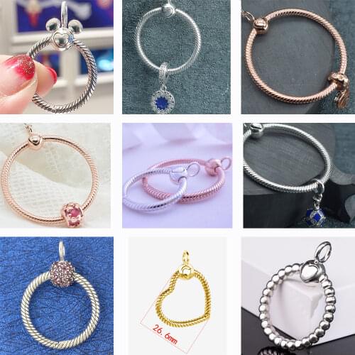 925 Sterling Silver O Pendant fit Original Pandora Necklace Women DIY Charm 2020 New Jewelry