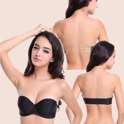 B Cup Women Self Adhesive Magic Push Up Indentation Bras Sexy Strapless Invisible Bras Side Closure Bras