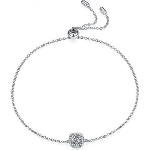 Luxury 100% 925 Sterling Silver Created Real 0.5 Carat D Color Moissanite Elegant Party Bracelets For Women Gift Fine Jewelry