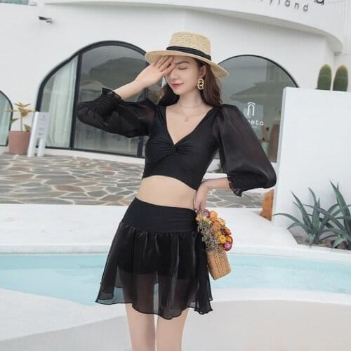 ZHUISHU Black Two-piece Swimwear
