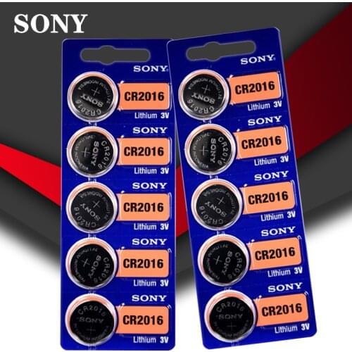 10pcs/lot SONY 3V Lithium Coin Cells Button Battery DL2016 KCR2016 CR2016 LM2016 BR2016 High Energy Density