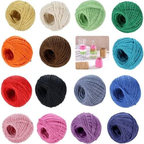 100m/1 roll Twine String Jute Rope Colorful String 2mm dia Cord DIY Decor Craft Handmade Gift Pack Party Wedding Supply Hicello