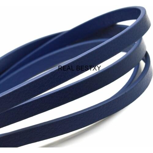 2pcs*1meter 10*3mm Blue Flat Leather Cord For Diy Bracelet&Bangle Jewelry Making Rope Cord Jewelry Accessories Leather Strands