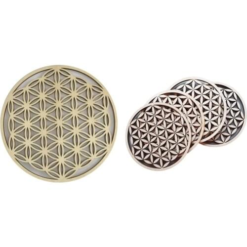 20Pcs Flower Of Life Cut Beermat Place Mat Wood Coasters Insulation Coaster Home Decoration,A Section & C Section
