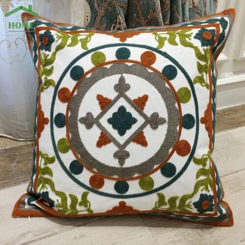 2016 Behome Modern Embroidery Cotton Home Decorative Cushion Cover Christmas decoration