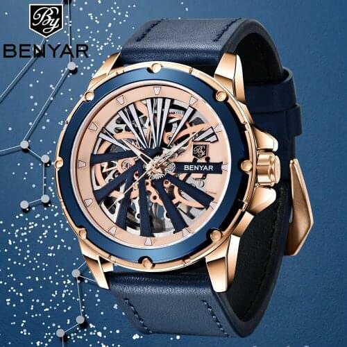 2021 New BENYAR Mens Watch Top Luxury Brand Fashion Automatic Watch Hardlex Mechanical Men Wristwatches Waterproof Reloj Hombre