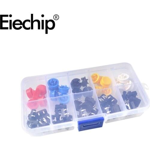 25PCS touch switch with button cap color button DIY boxed micro switch 12 * 12 * 7.3MM