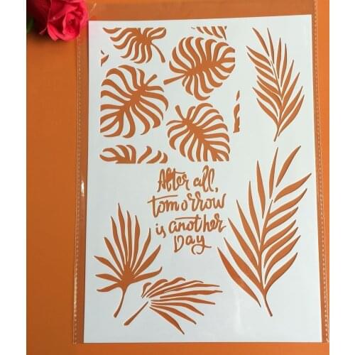 29 * 21cm pine leaves DIY Stencils Wall Painting Scrapbook Coloring Embossing Album Decorative Paper Card Template