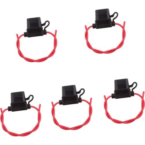 5pcs Car Inline Blade Fuse Holder Waterproof Cap Circuit Protection