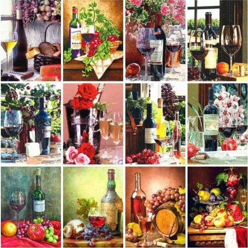 5D DIY Diamond Painting Full Square Red Wine Scenic Diamond Embroidery Sale Rhinestone Picture Diamond Mosaic