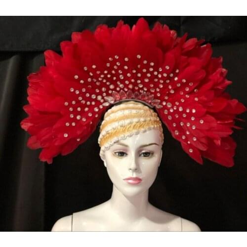 Latin dance Samba accessories Fashion exquisite headdress feathers Delicate dance shows accessories