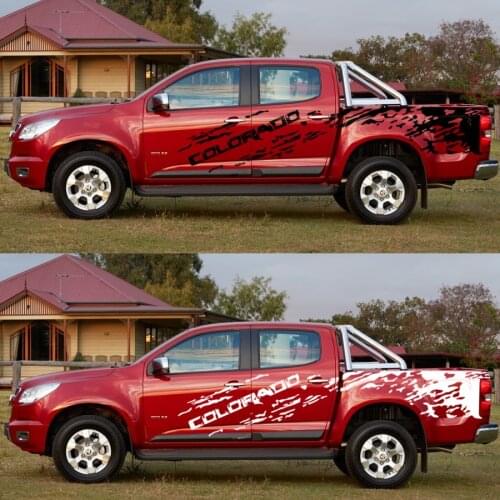 Car decals 3 Pcs cool car mudslinger car body and tail door graphic Vinyl car sticker fit for chevrolet colorado 2012-2019