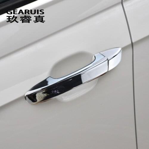 Car Styling Exterior Door Handle Sequins Decoration protection Covers Stickers For VW Volkswagen Polo 2019 2020 Auto Accessories