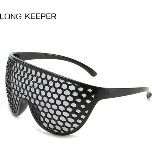 Oversized Steampunk Sunglasses Women Vintage Hollow Out Big Frame Eyewear Luxury Brand One Piece Glasses Men Punk Shades Oculos