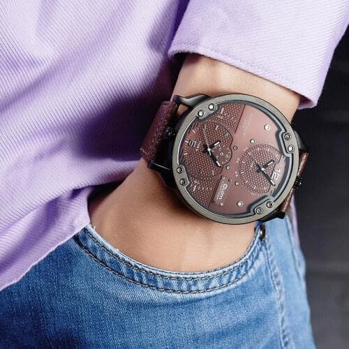 Oulm Big Watches for Men Multiple Time Zone Sport Quartz Clock Male Luxury Fashion Sport Men Wristwatch Relogio Masculino