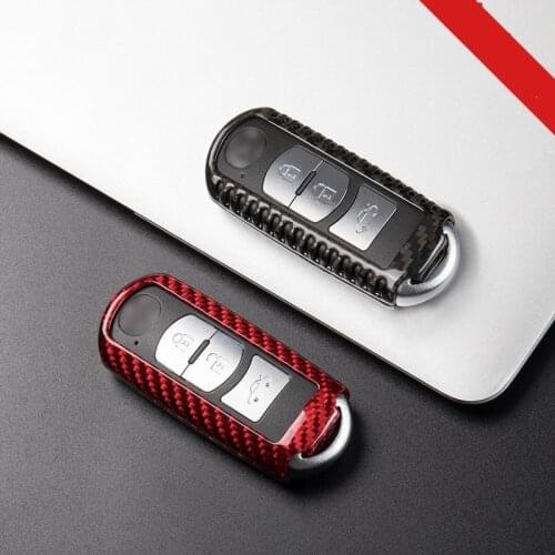 Carbon Fiber Car Remote Key Case Key Cover For Mazda 2 3 6 Atenza Axela CX-5 CX5 CX 5 CX-7 CX-9 2015 2016 2017 2018 Smart Key