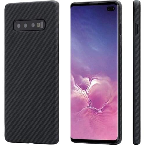 Real Aramid Fiber Case for Samsung Galaxy S10 Plus Cover Full Protection Carbon Fiber Pattern For Samsung S10 S10E Case
