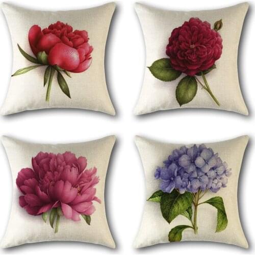 Colorul Flowers Cushion Cover Throw Pillow Case for Home Chair Sofa Decoration Square Pillowcases