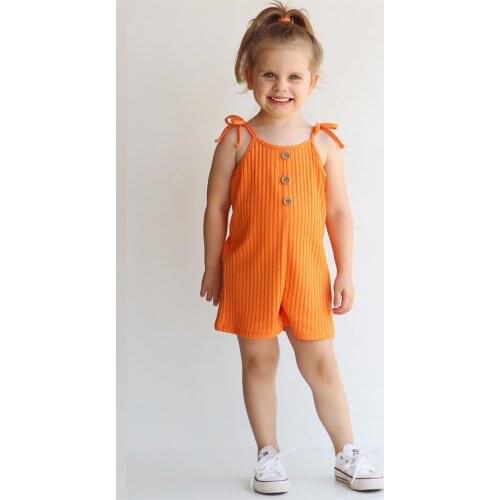 Childrens clothes girls summer jumpsuits children pure color pit condole belt, garment short climb clothes