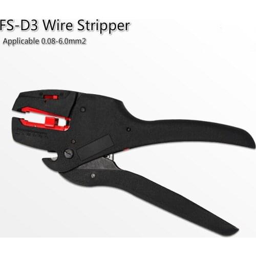 Fs-d3 self adjusting insulation stripper multi function integrated wire cutter peeling knife electrician tools