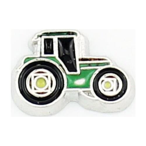 Hot sell metal enamel vehicle floating charms tractor floating charms fit floating charms locket