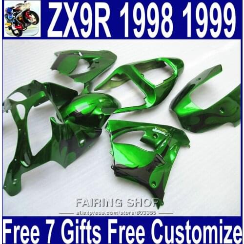 Matellic Green ZX9R 1998 1999 98 99 fairing kit For Kawasaki ninja ( Sticker free ) Abs High quality Fairings xl13