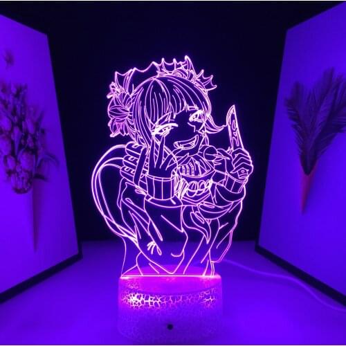 My Hero Academia Lamp Anime Figure Himiko Toga LED Night Light for Room Decor Birthday Gift Manga 3D Lamp My Hero Academia