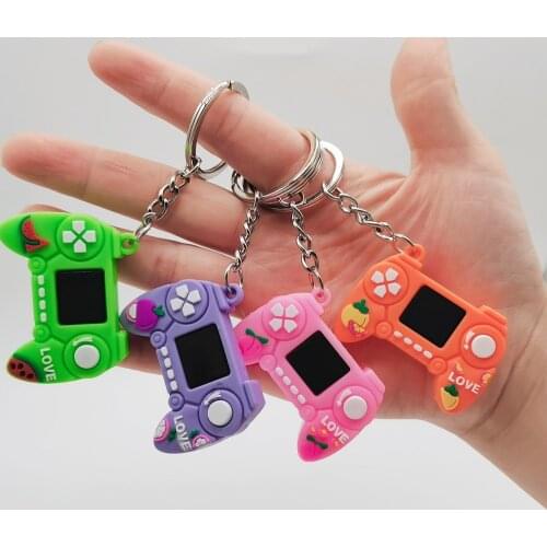 1PCS PVC Game Handle Machine Keychain Key Ring Cute Simulation Gamepad Joystick Model Key Chain Bag Car Hanging Accessories