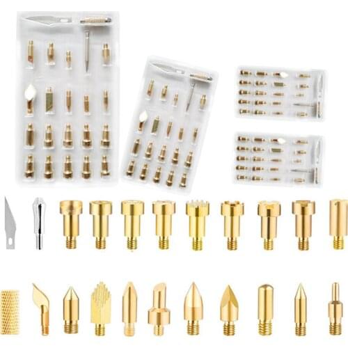 ANENG 22pcs Copper Wood Burning Pen Stencil Soldering Iron Tip For Electric Pyrography Woodworking Carving Tool