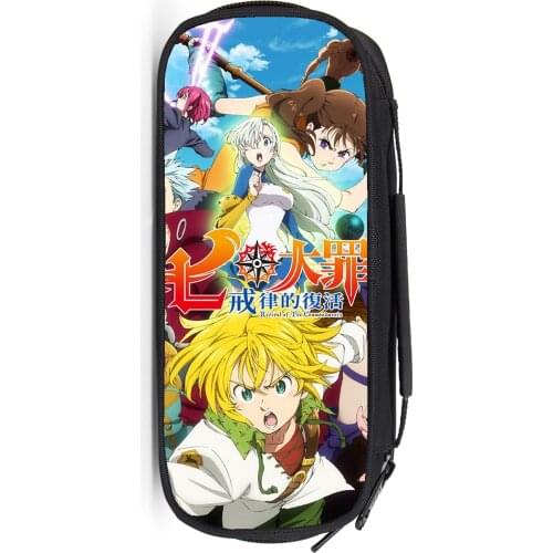 Anime The Seven Deadly Sins Boys Girls Pencil Bag Students Pencil Case Nanatsu No Taizai Meliodas School Supplies Sotrage Bags