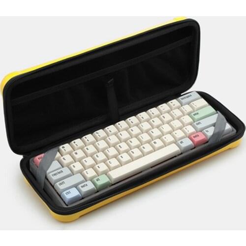 Portable ABS Zip Bag For 60% Mechanical Keyboard GH60 Poker XD64 BM60 White Black Yellow Blue Orange Keyboard Protective Shells