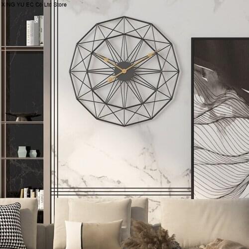 Simple Geometric Iron Wall Clock Wall Decoration Creative Living Room Special-shaped Silent Clock Modern Home Decoration Table