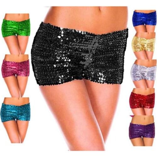 Drop Shipping XXL XL Women Sexy Sequins Shorts Low Waist Slim Short Pants 2019 Spring Summer Shorts Party Elegant Skinny Shorts