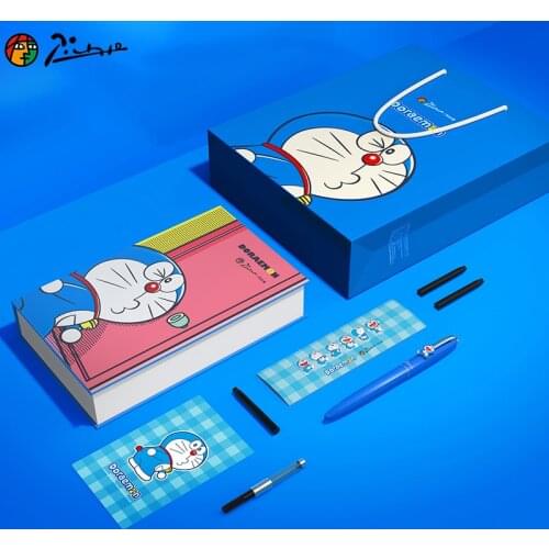 Luxury Pimio Cartoon Metal Fountain Pen Doraemon Official Authorized 0.35MM Nib Gift Box for Office Business Student Christmas