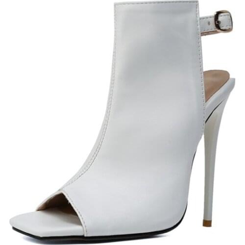 Gladiator Sandals Women Super High Heels12cm Nightclub Summer Boots Platform Party Wedding Shoes Sexy Fish Mouth Sandals FV-125