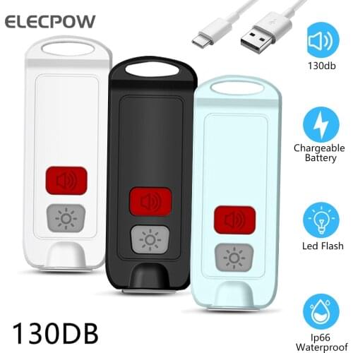 Elecpow Self Defense Alarm USB Rechargerable Personal Alarm 130dB Waterproof LED Flashlight Emergency Safety Alert For Women Kid