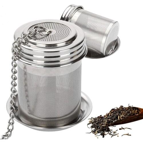 Tea Infuser Extra Fine Mesh Tea Infuser Threaded Connection 18/8 Stainless Steel with Extended Chain Hook to Brew Loose Leaf Tea