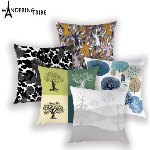 Nordic Colorful Cushion Case Tropical Plants Living Room Pillow Covers Polyester Cushions Cover Farmhouse Sofa Car Pillows Cases
