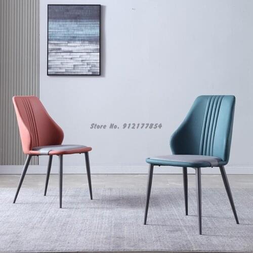 Nordic Dining Chair Modern Minimalist Small Apartment Italian Style Chair Minimalist Soft Bag Back Chair Hotel Restaurant Chair
