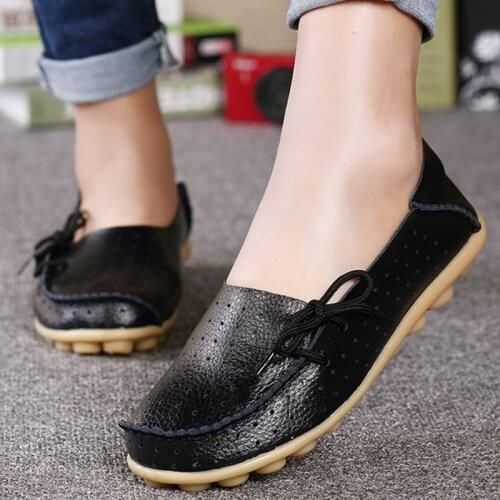 2021 Summer Genuine Leather Shoes Women Butterfly-knot Loafers Women Flats Ballet Autumn Casual Flat Shoes Woman Moccasins Mujer